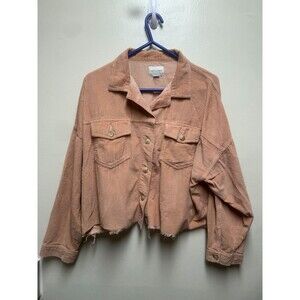 American Eagle Cropped Corduroy Shacket Shirt Jacket Boxy Oversized Size XL